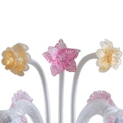 Flor Secolo Pink and Amber Glass Wall Lamp