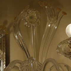 Lyra Glass with 24kt Gold Leaf Accents Wall Lamp