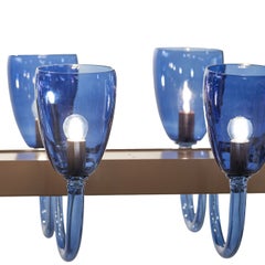 Ercole Linear Blue Glass Chandelier