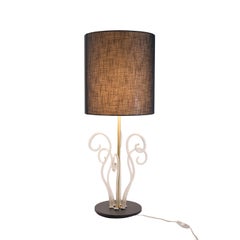 Notturna 24kt Gold Leaf Crystal Glass with Black Lampshade Table Lamp
