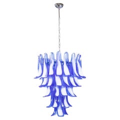 Artemide Blue and White Glass Chandelier