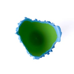 Lava Large Light Blue & Apple Green Resin Vase by Gaetano Pesce