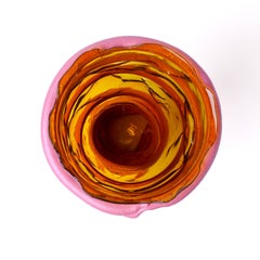 Pompitu I Large Clear Amber & Mauve Resin Vase by Gaetano Pesce