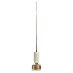 Andromeda Alabaster and Anticated Brushed Brass Pendant