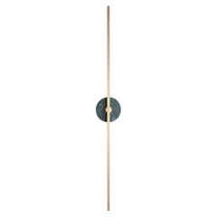 Essential Grand Stick Satin Brass and Green Guatemala Marble Wall Sconce