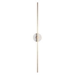 Essential Grand Stick Satin Brass and White Carrara Marble Wall Sconce