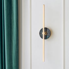 Elite Stick Polished Brass and Labradorite Wall Sconce