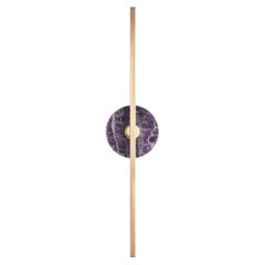 Elite Stick Polished Brass and Amethyst Wall Sconce