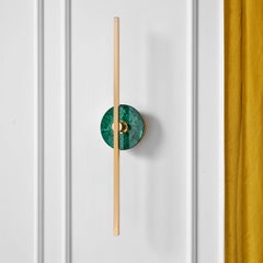 Elite Stick Polished Brass and Malachite Wall Sconce