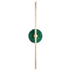 Elite Stick Polished Brass and Malachite Wall Sconce