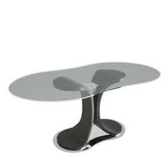 Mistral-Tisch aus dunklem Sycomoro-Holz mit Frisé-Muster