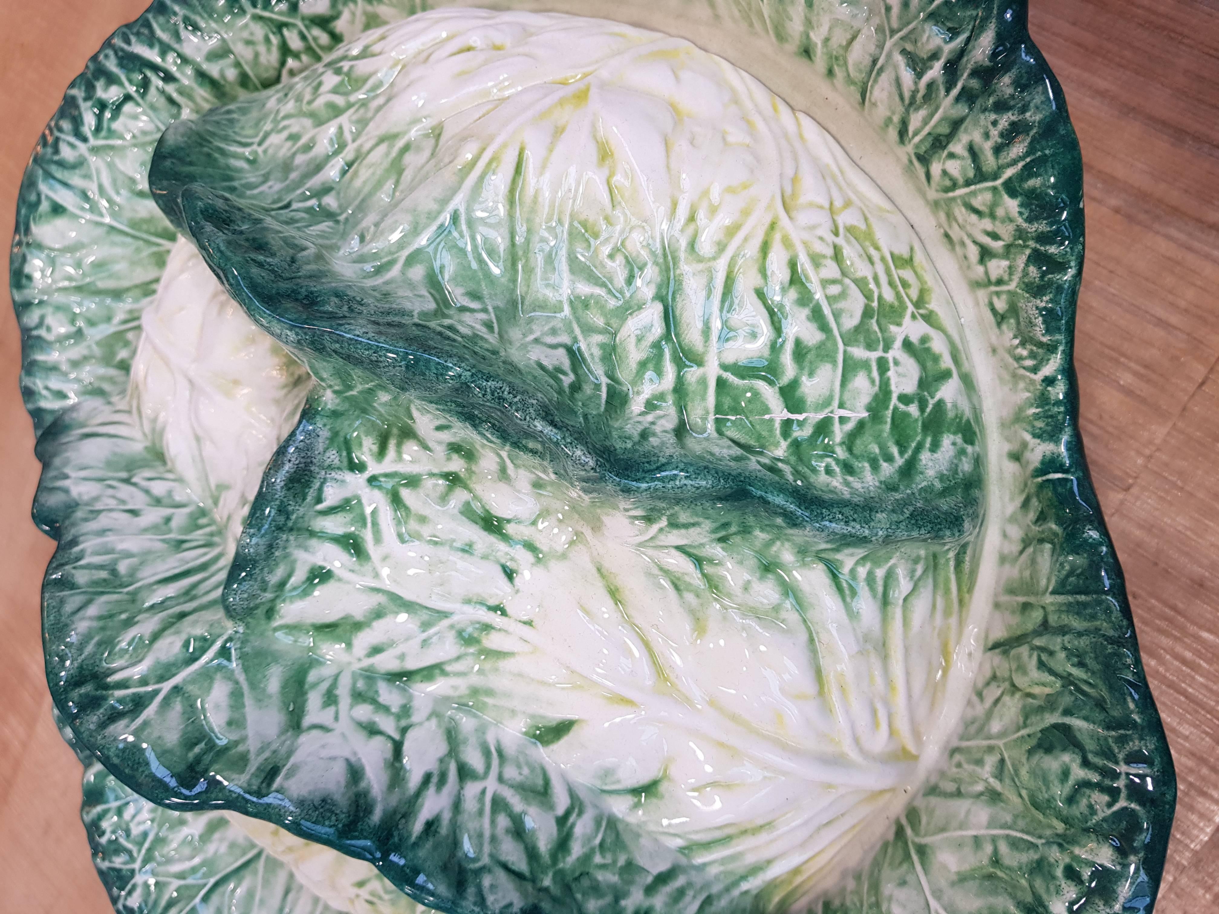 Italian Large Cabbage Ceramic Tureen