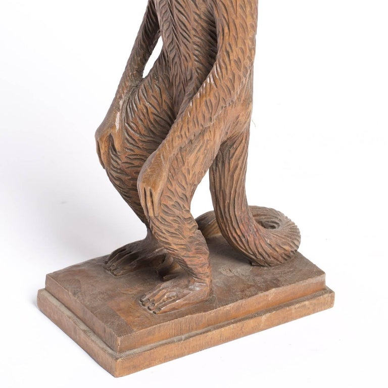 Monkey Wood Sculpture For Sale at 1stDibs