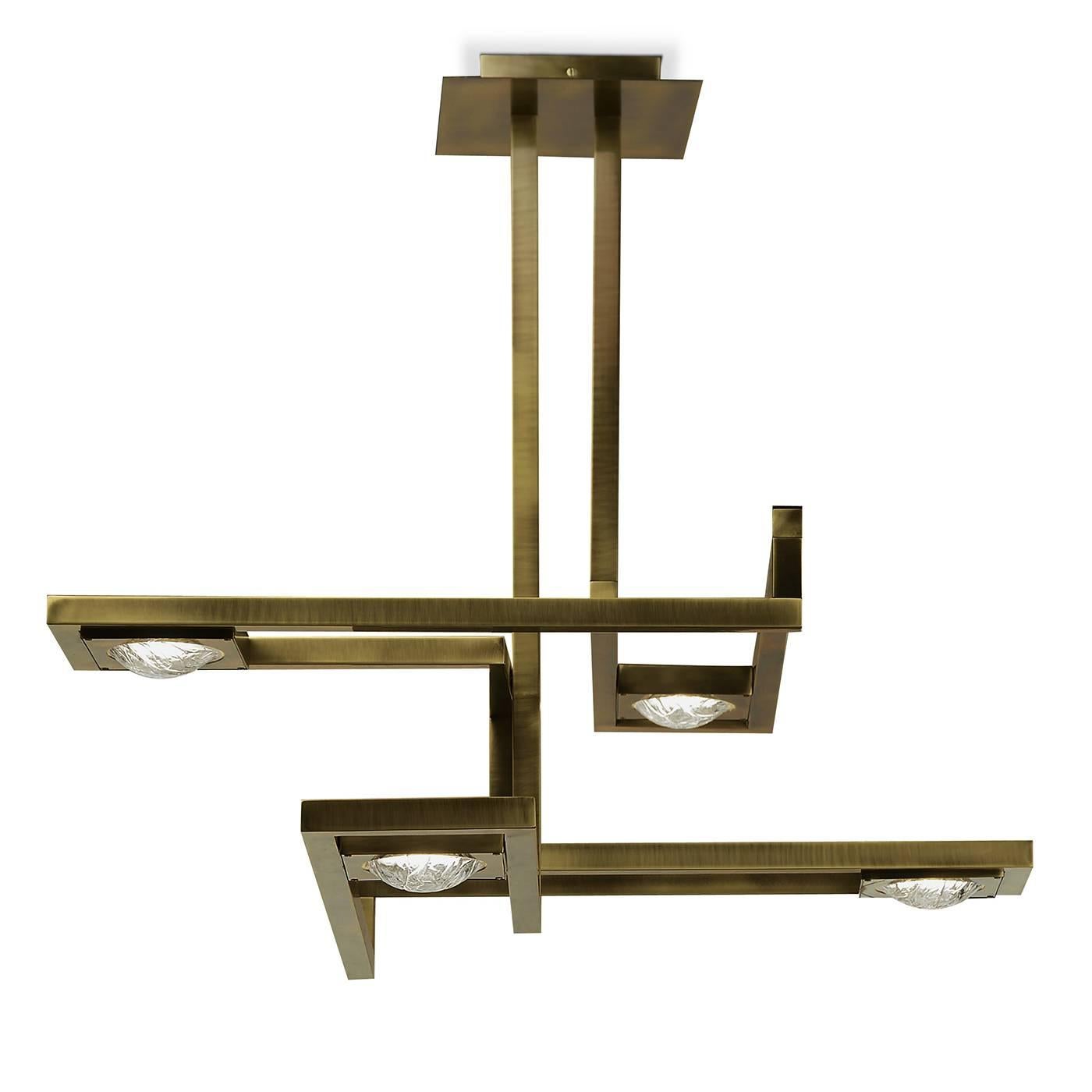 Italian Cecile Square Ceiling Lamp For Sale