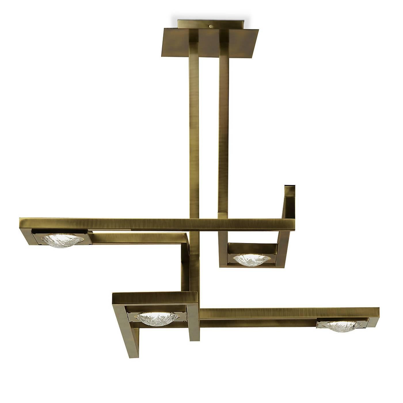 Italian Cecile Rectangular Ceiling Lamp For Sale