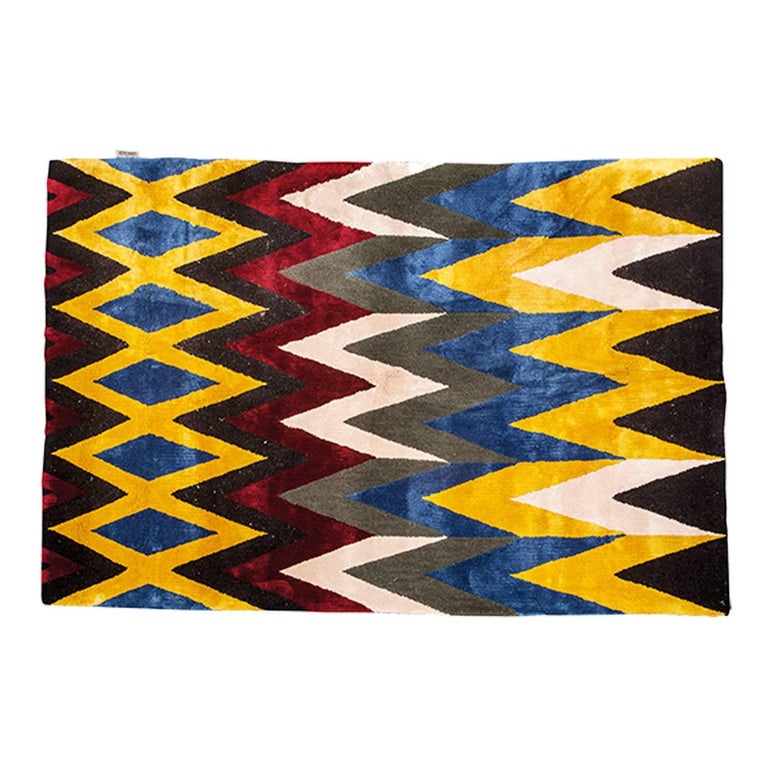 Hand Thuft Chevron Rug For Sale at 1stDibs