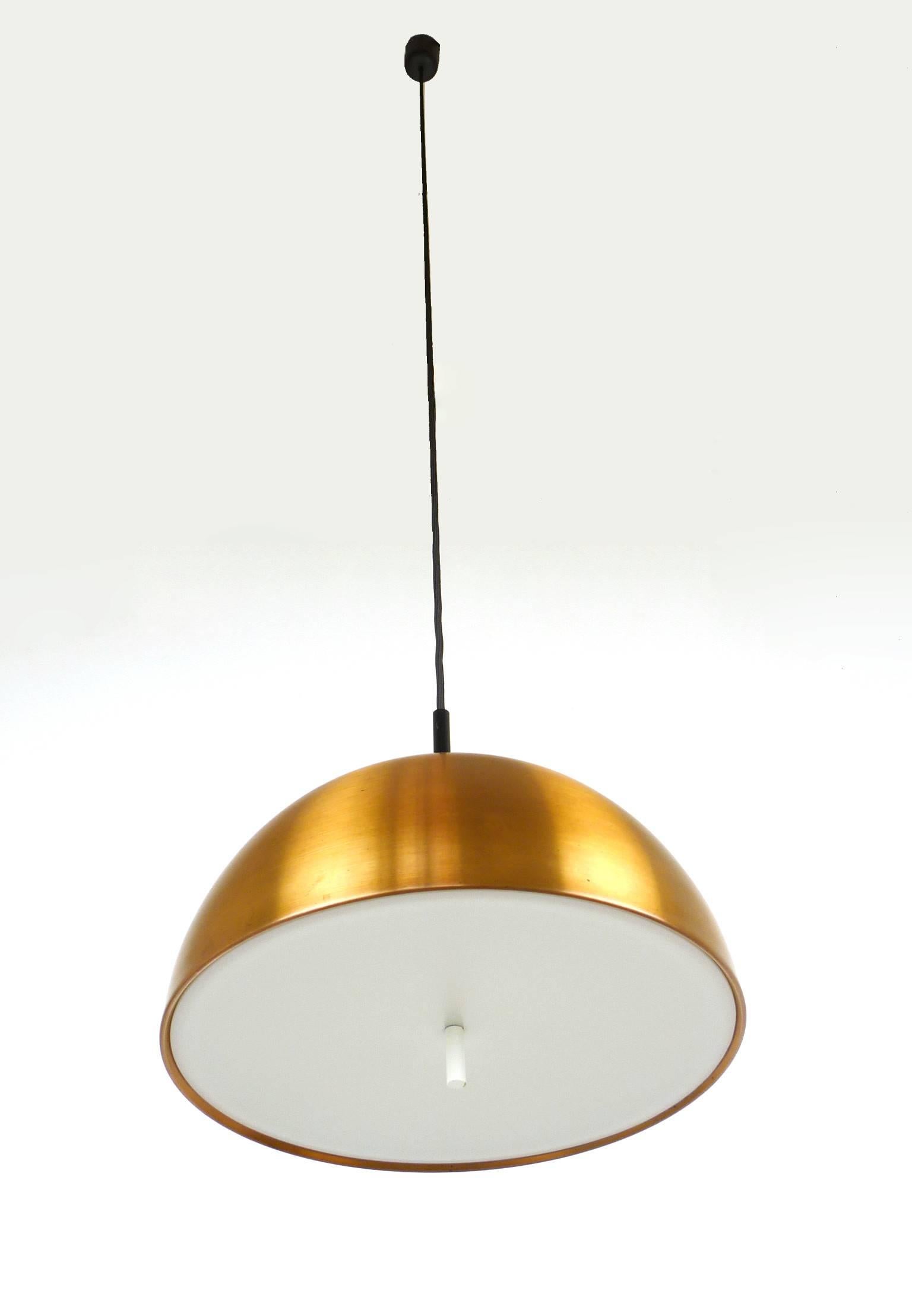 Mid-Century Modern Round Copper Pendant from Staff Leuchten, Germany, 1960s