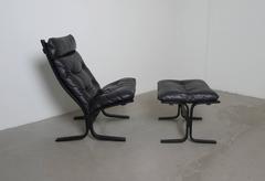 Siesta High Back Chair with Ottoman by Ingmar Relling for Westnofa, Norway 1960s