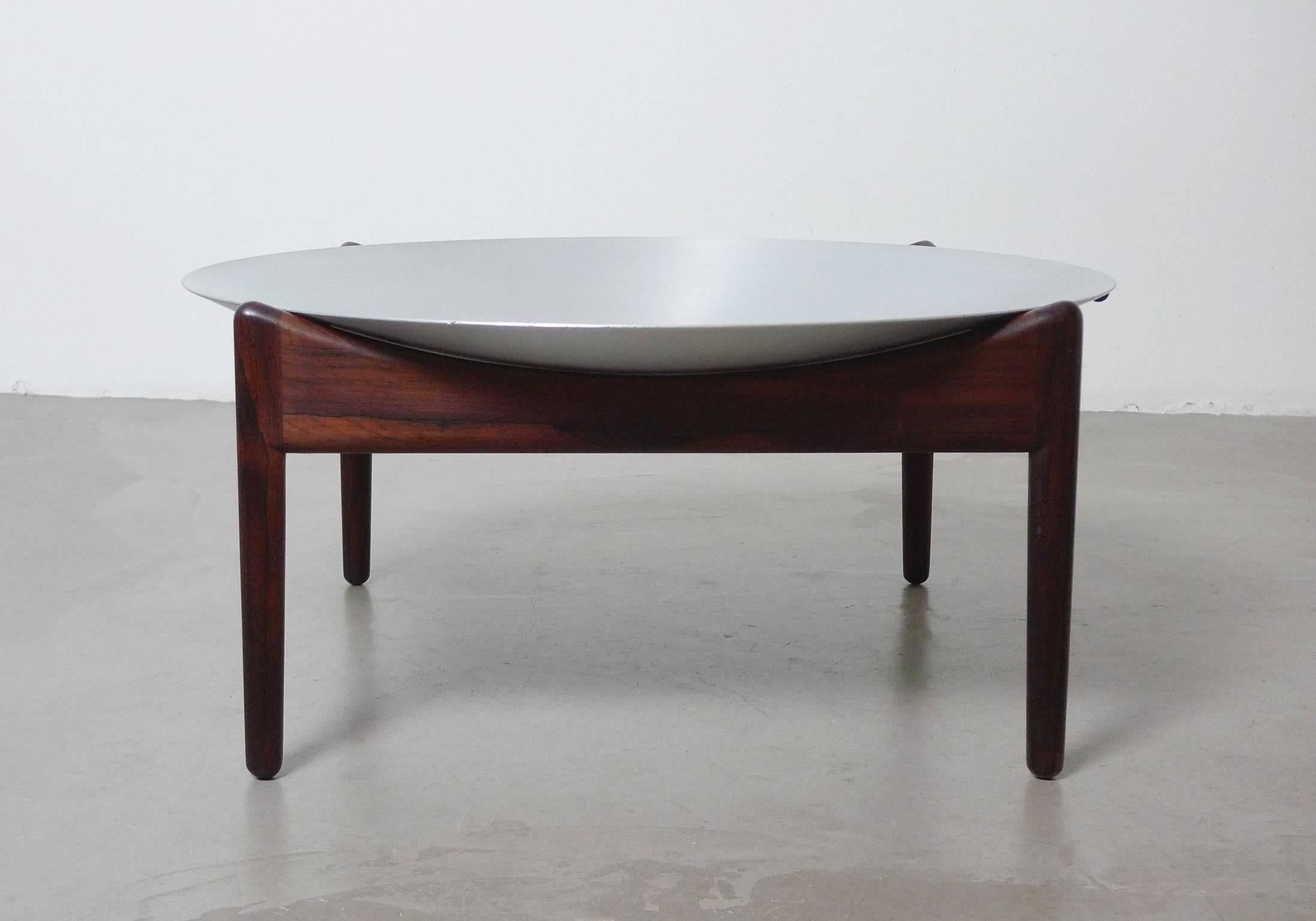 Mid-Century Modern Kristian Solmer Vedel Fruit Bowl on Rosewood Stand, Denmark, 1960s For Sale