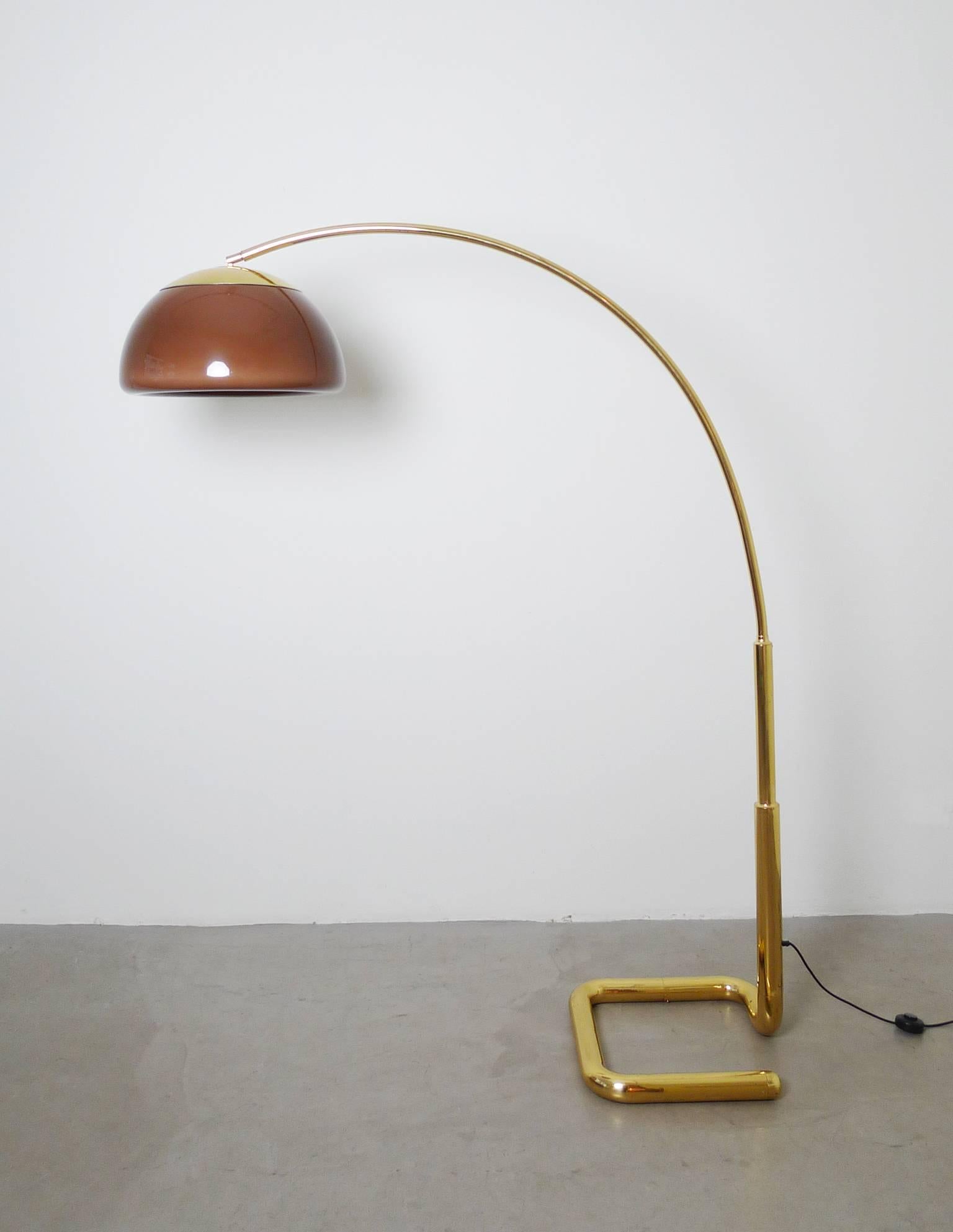 Mid-Century Modern Huge Brass Arc Lamp by Cosack, Germany, 1970s