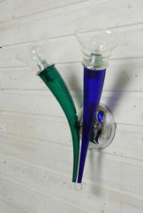 Green and Blue Murano Sconce "Ducale Parete 2" by Giuseppe Righetto, Italy, 1990