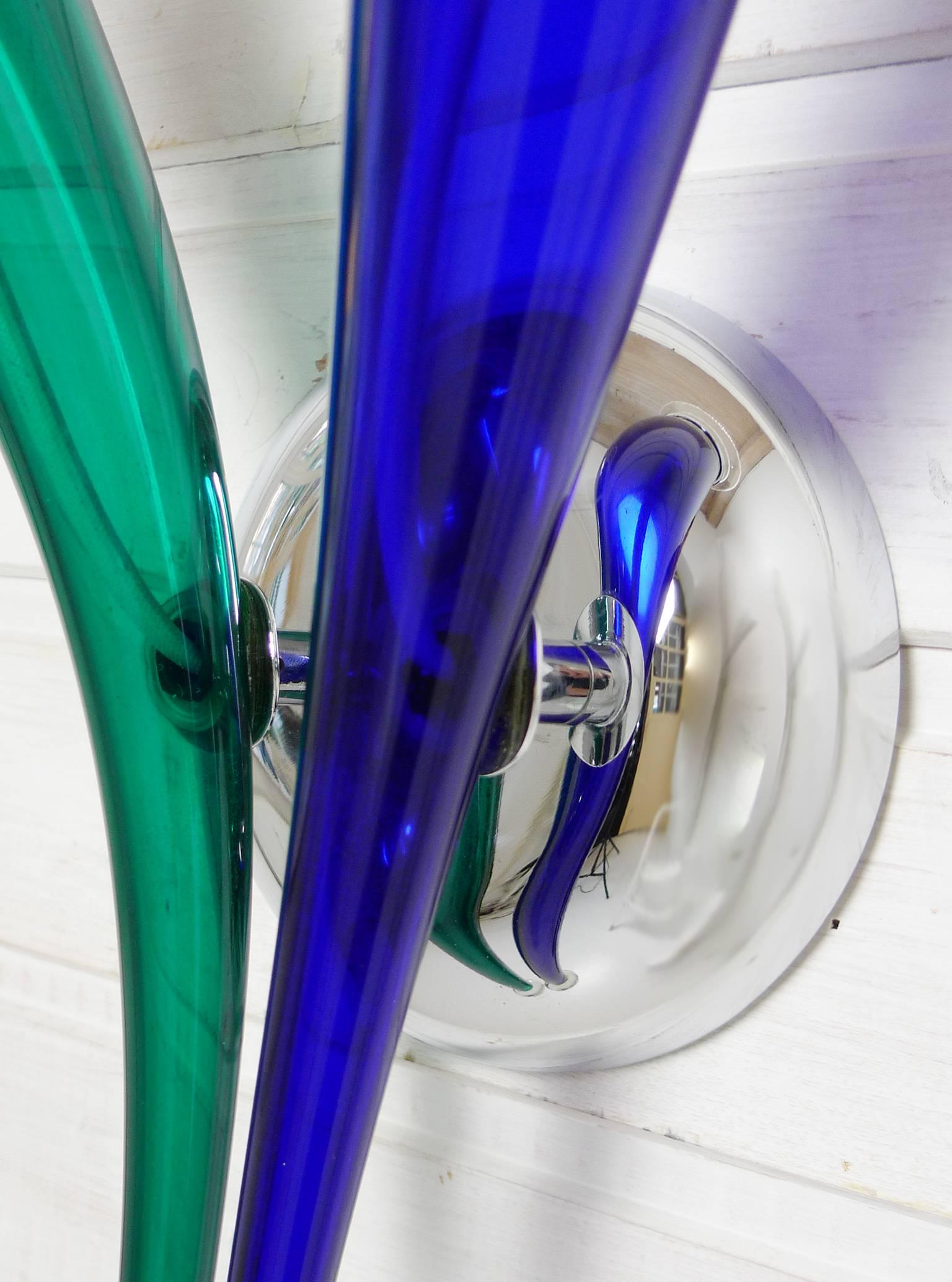 Green and Blue Murano Sconce 