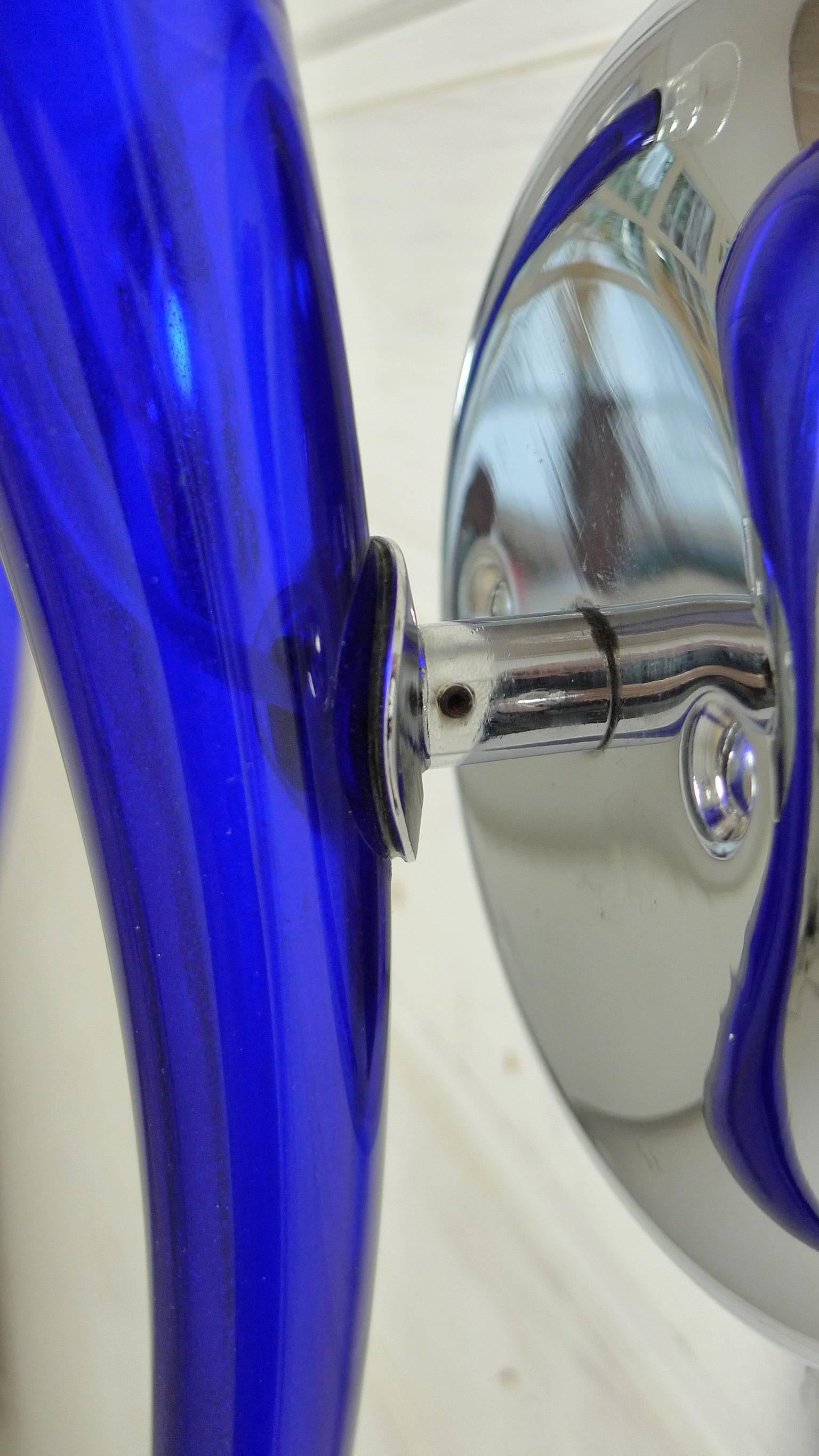 2 Blue Murano Sconces 