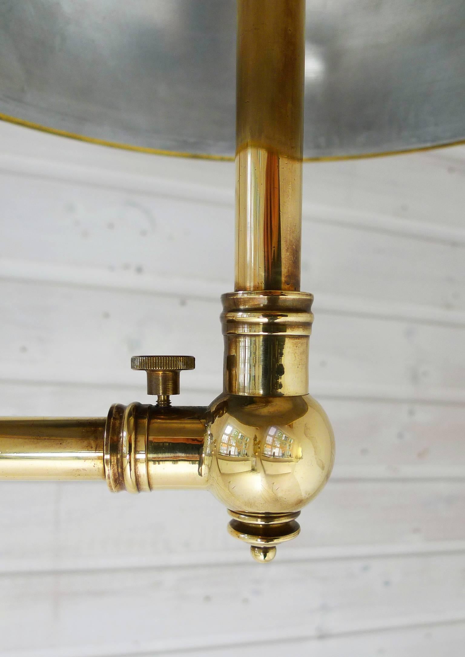 Rare Adjustable Brass Sconce from a Yacht, Germany, 1950s 3