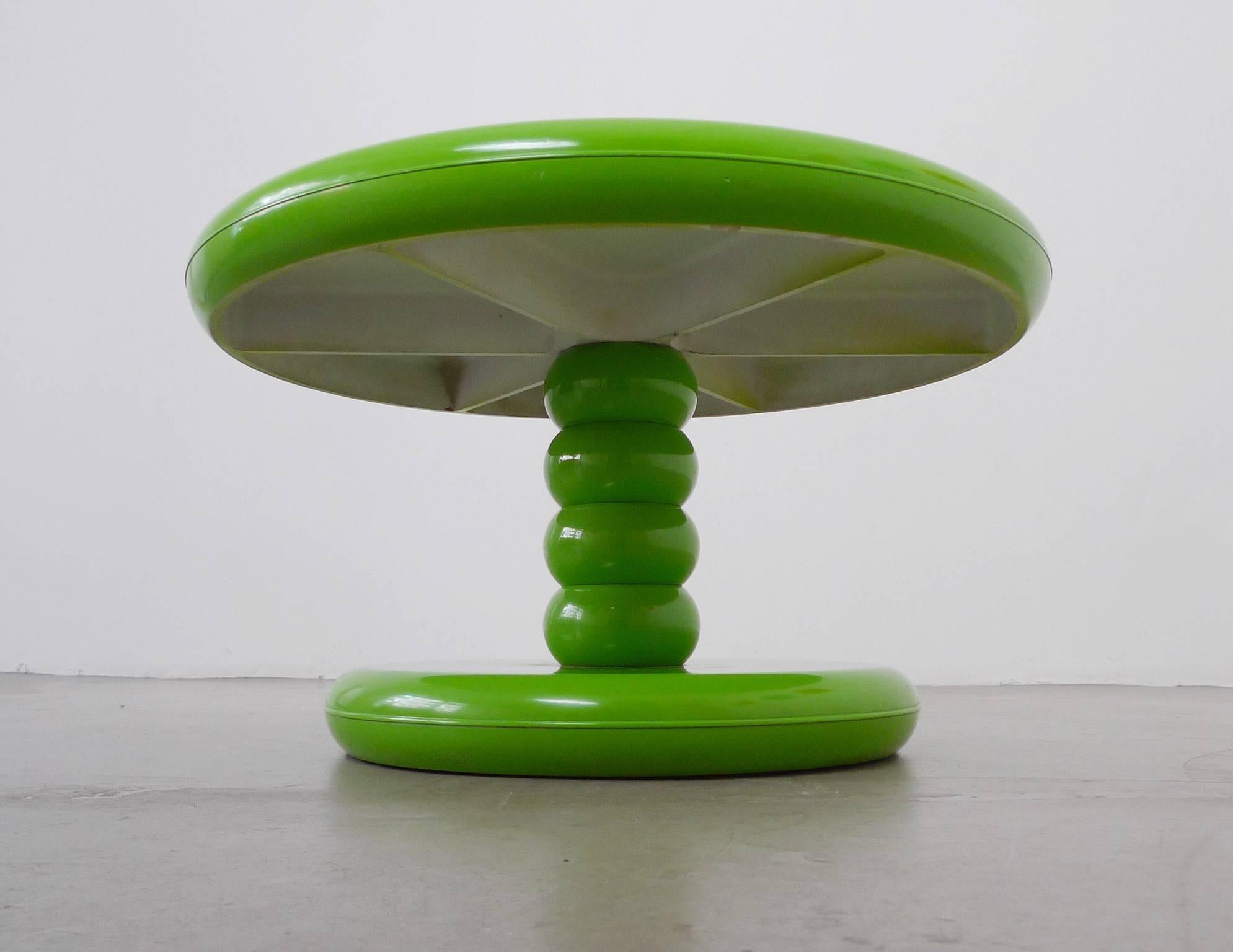 Hand-Painted Prototype of a Green Pop Art Table by Peter Ghyczy, Germany, 1970s