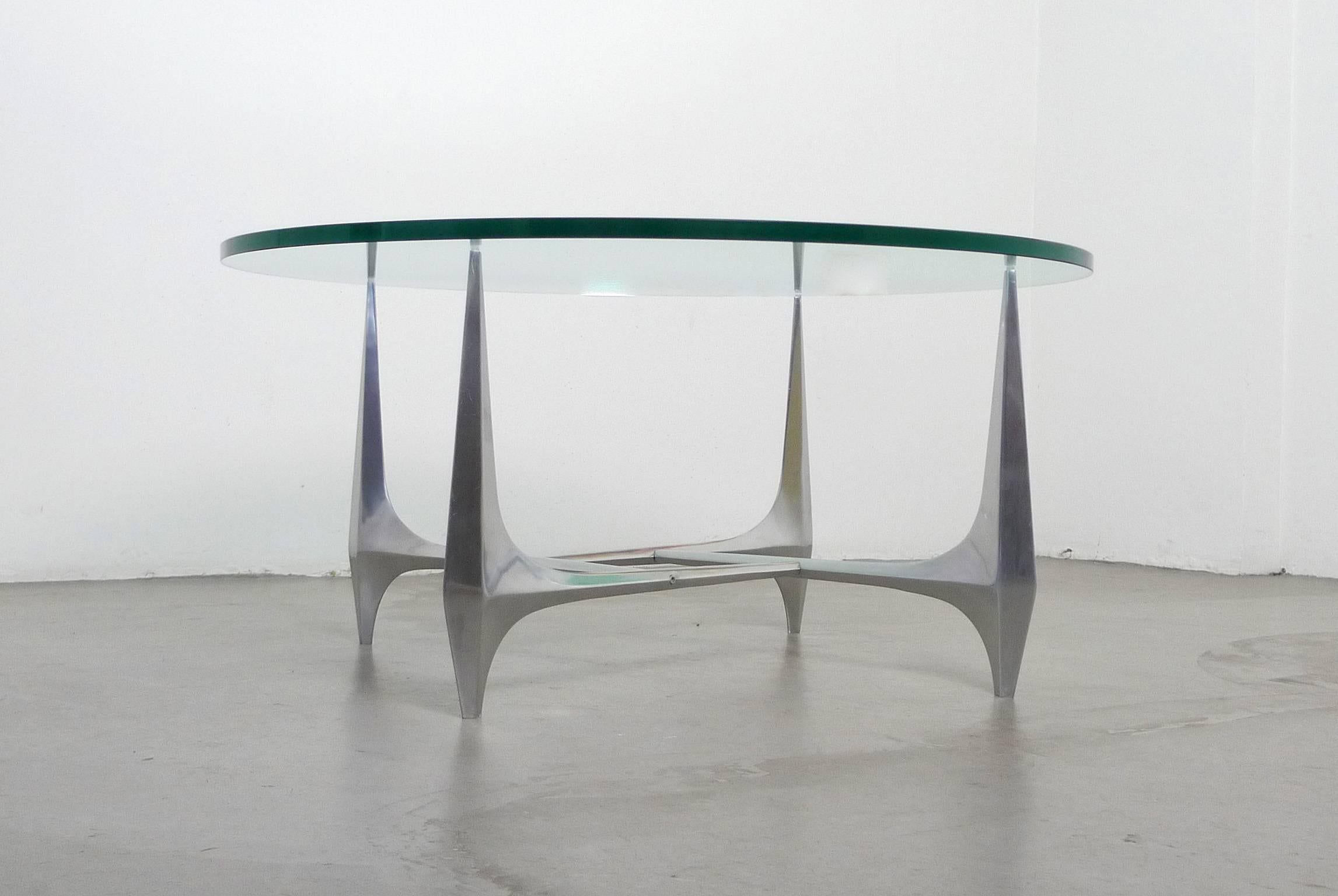 Polished Sculptural Coffee Table by Knut Hesterberg for Ronald Schmitt, Germany, 1960s For Sale