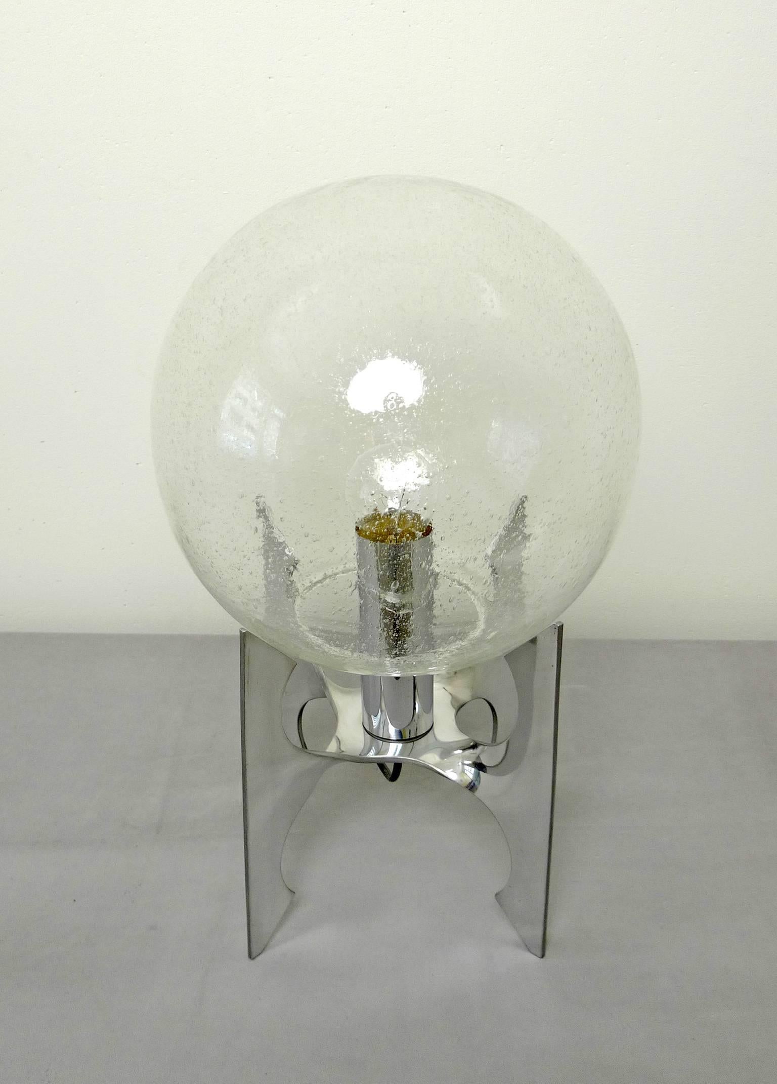 Space Age Apollo Table Lamp with Glass Globe Attributed to Staff, Germany, 1970s For Sale