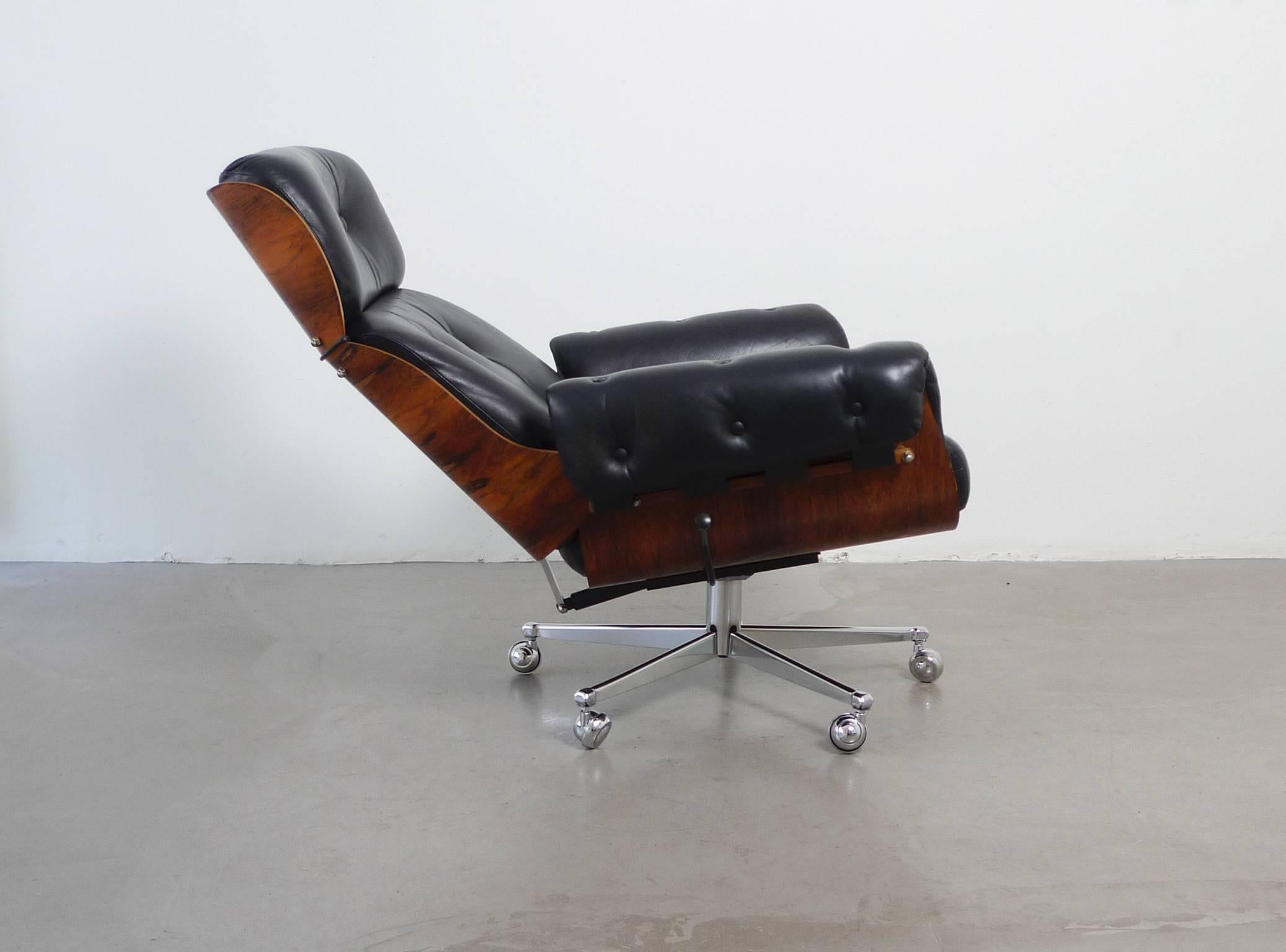 Mid-Century Modern Rosewood Lounge Chair by Martin Stoll for Stoll Giroflex, Switzerland, 1960s