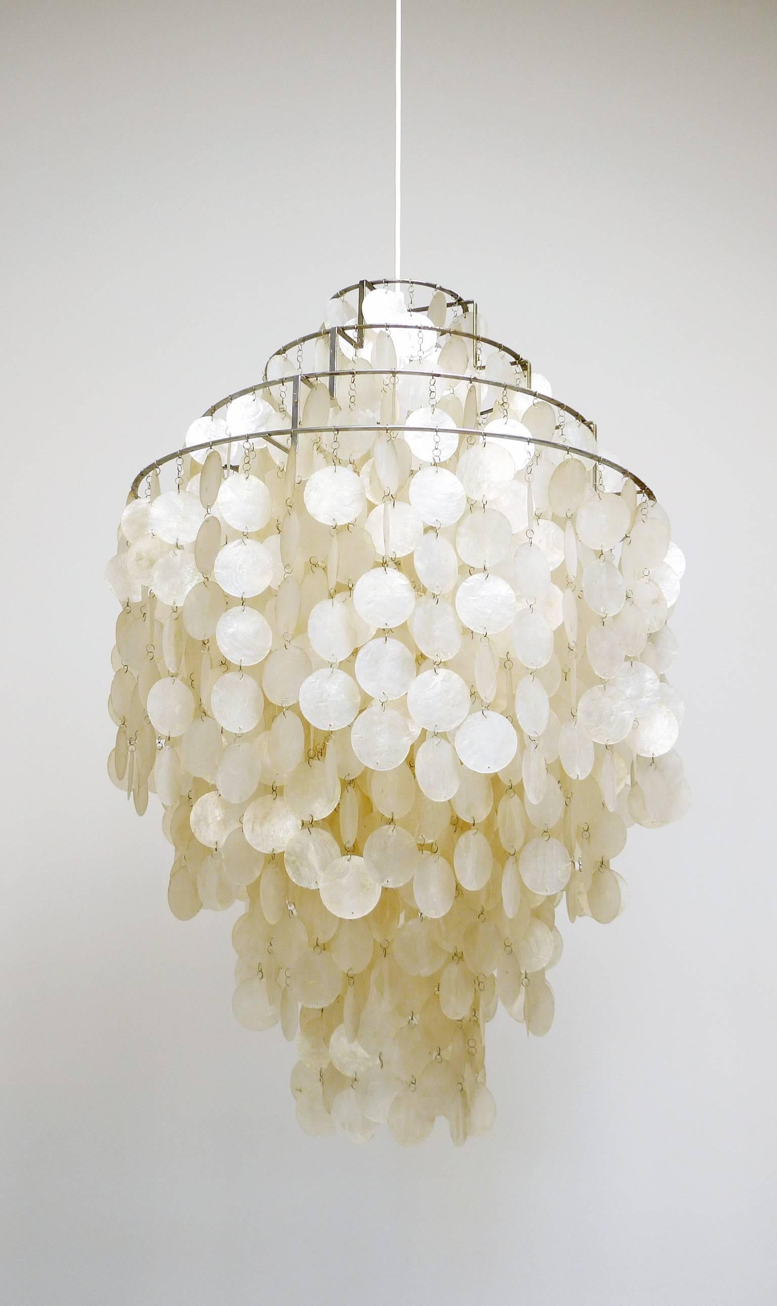 Mid-Century Modern First Series Fun 0 DM Chandelier by Verner Panton for J. Luber Ag, Switzerland For Sale