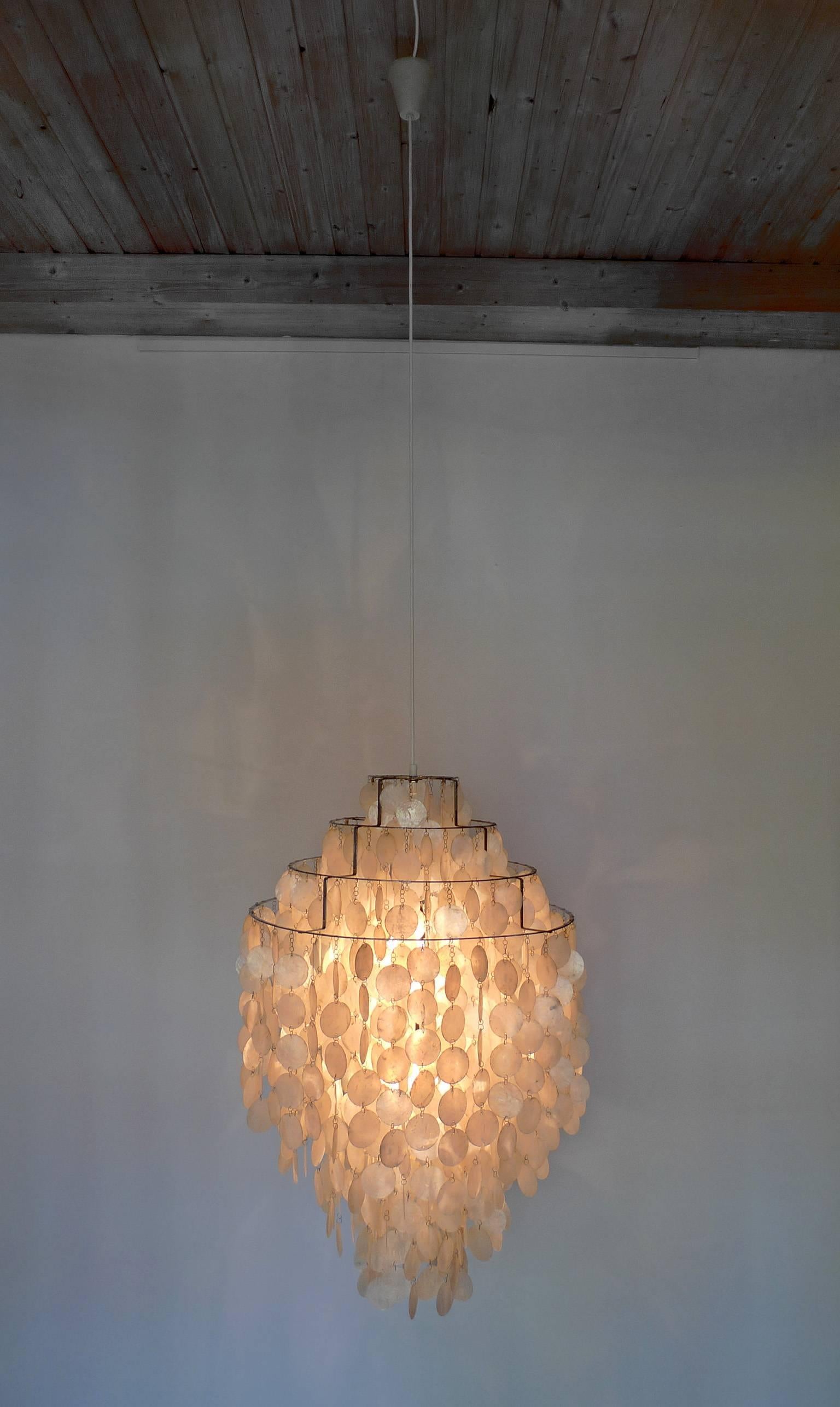 20th Century First Series Fun 0 DM Chandelier by Verner Panton for J. Luber Ag, Switzerland For Sale