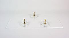 Coatrack Made of Plexiglass with Brass Hooks, Germany, 1970s