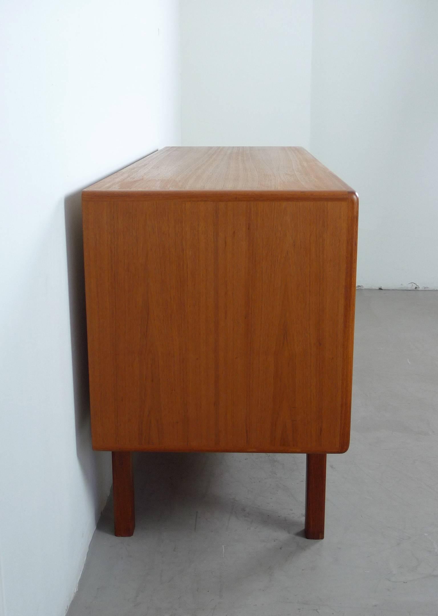 Teak Sideboard with Sliding Doors and Drawers from Dyrlund, Denmark, 1960s In Excellent Condition In Berlin, DE