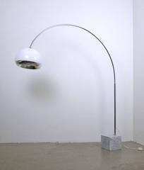 Large Harvey Guzzini Arc Floor Lamp with Marble Stand, Italy, 1960s