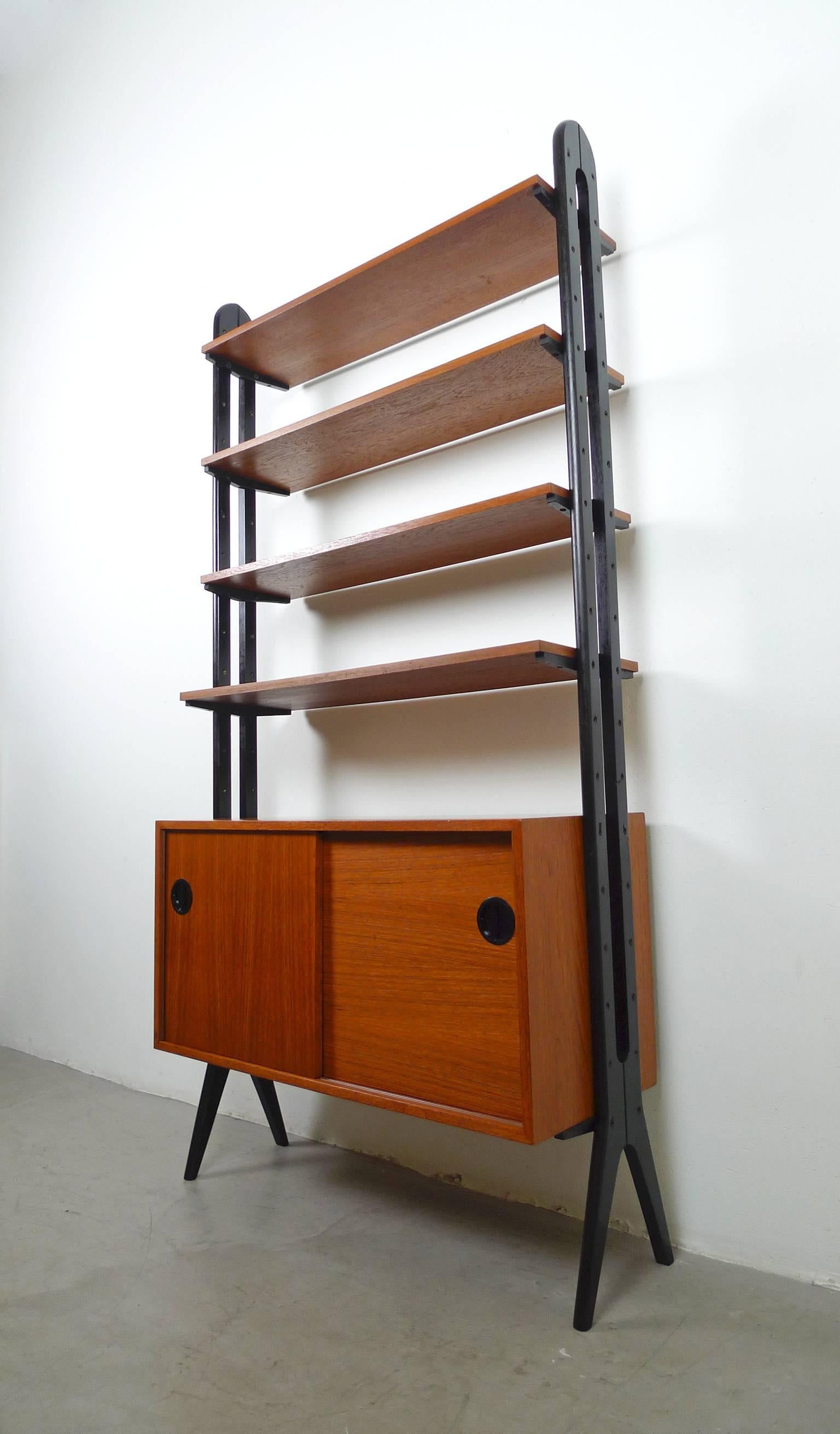 20th Century 1950s Teak Shelf with Box and Boards from Denmark