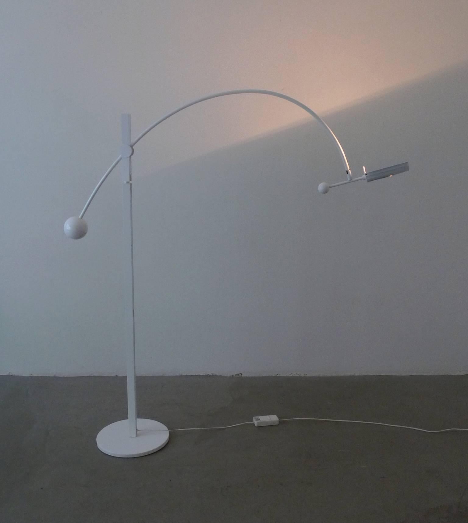 Steel Adjustable Floor Lamp from Swisslamps International AG, Switzerland, 1970s For Sale