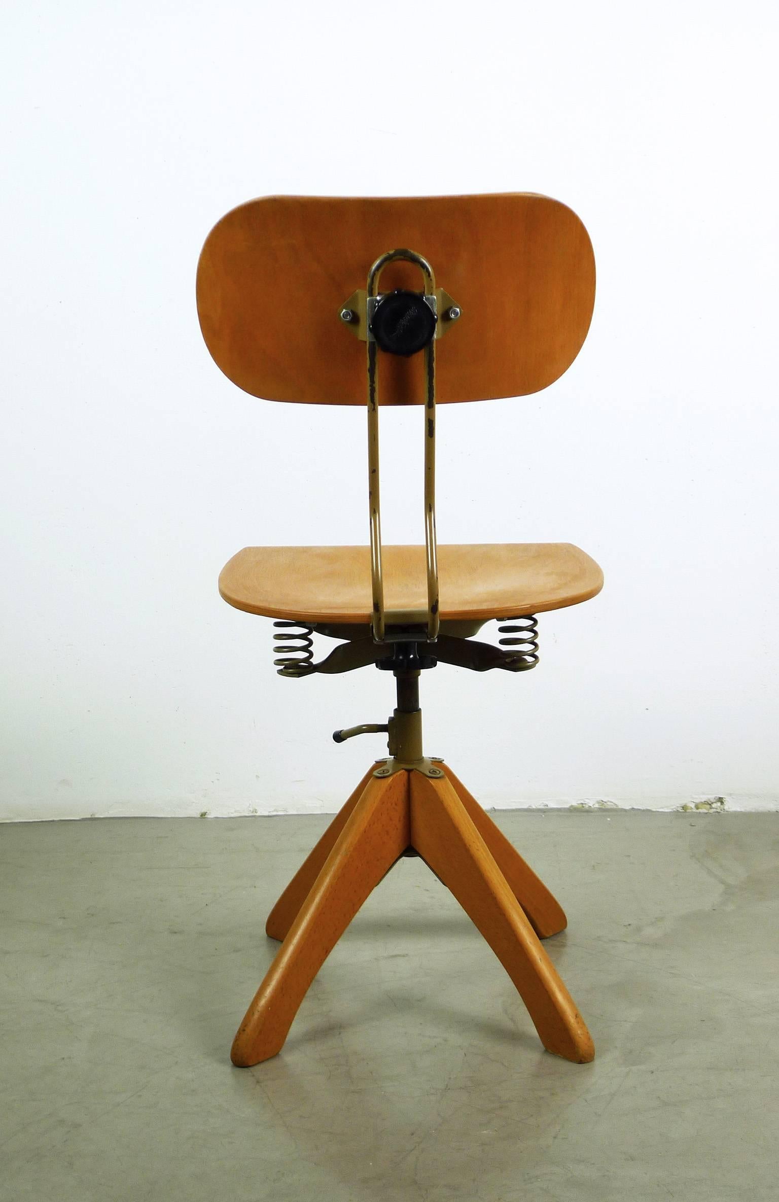 Laminated Architects Chair by Margarete Klöber for Polstergleich, Germany, 1930s