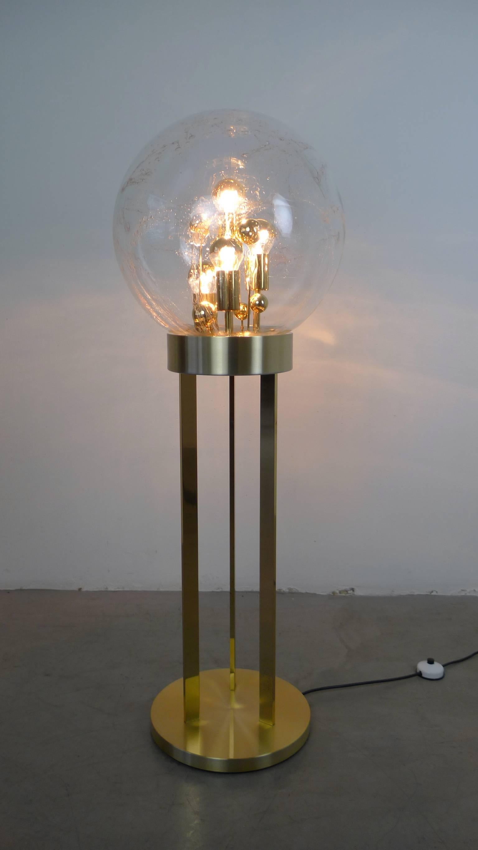 1960s Brass Floor Lamp from Doria, Germany In Good Condition For Sale In Berlin, DE