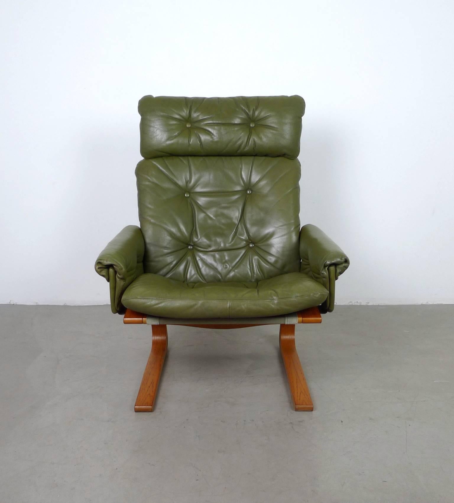 20th Century Norwegian Kengu Lounge Chair and Ottoman by Solheim for Rykken, 1970s