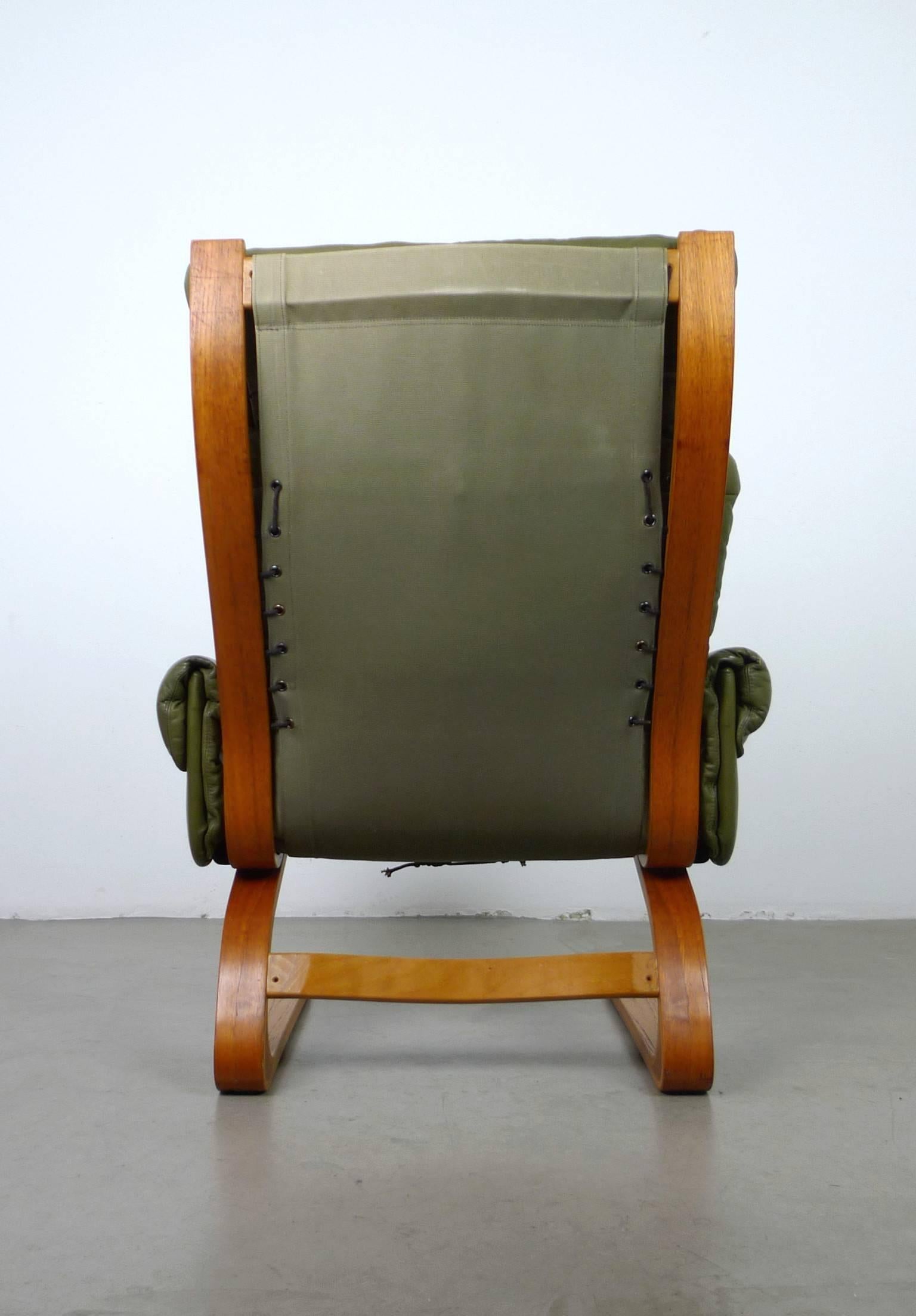Norwegian Kengu Lounge Chair and Ottoman by Solheim for Rykken, 1970s 1
