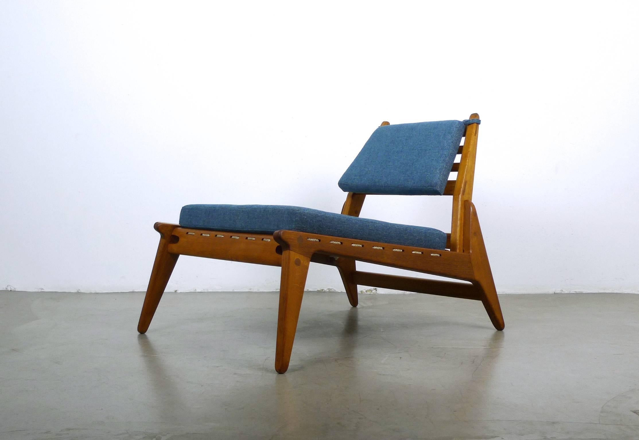 Mid-Century Modern Low Lounge Chair with Ottoman from Germany, 1950s For Sale