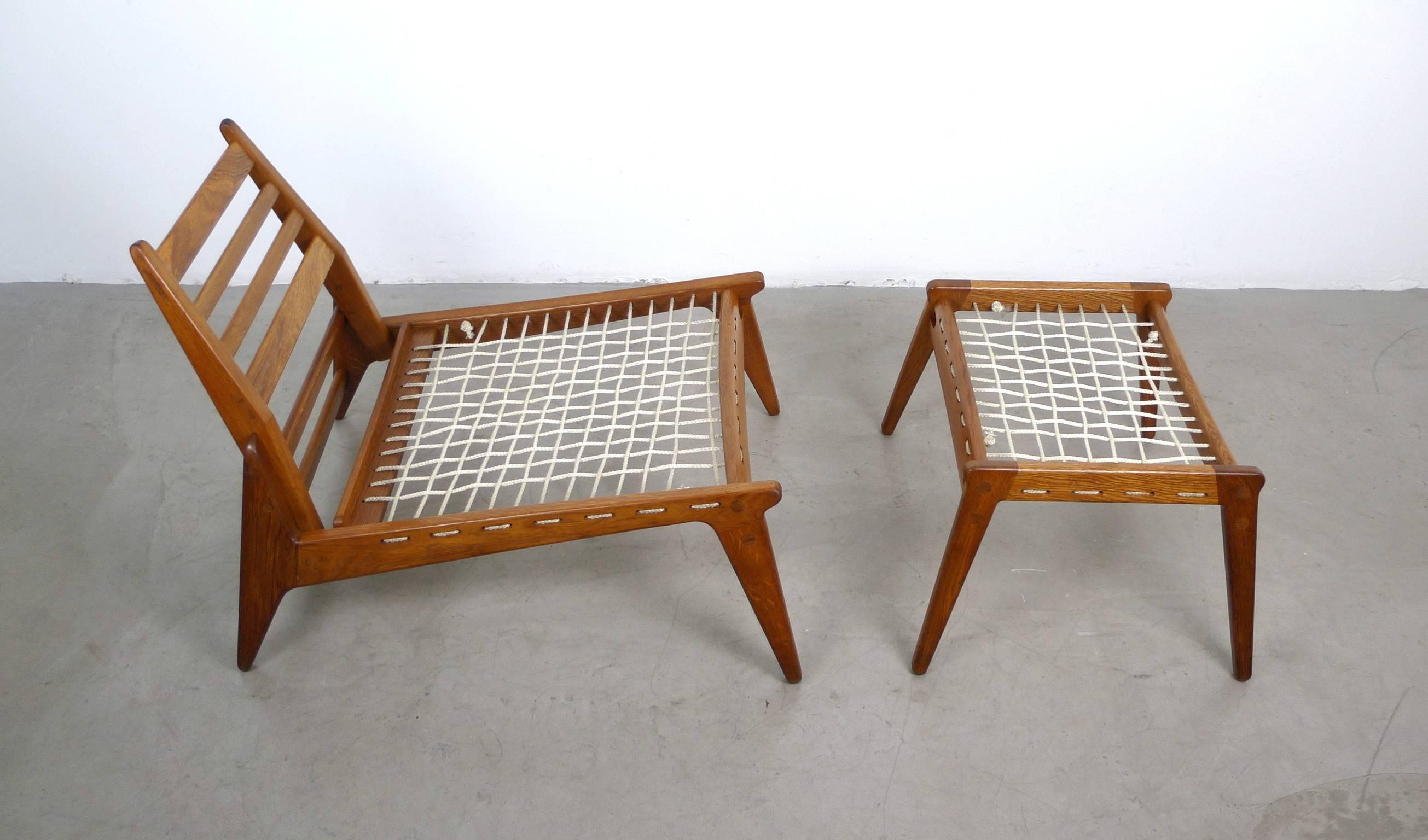 Low Lounge Chair with Ottoman from Germany, 1950s For Sale 1