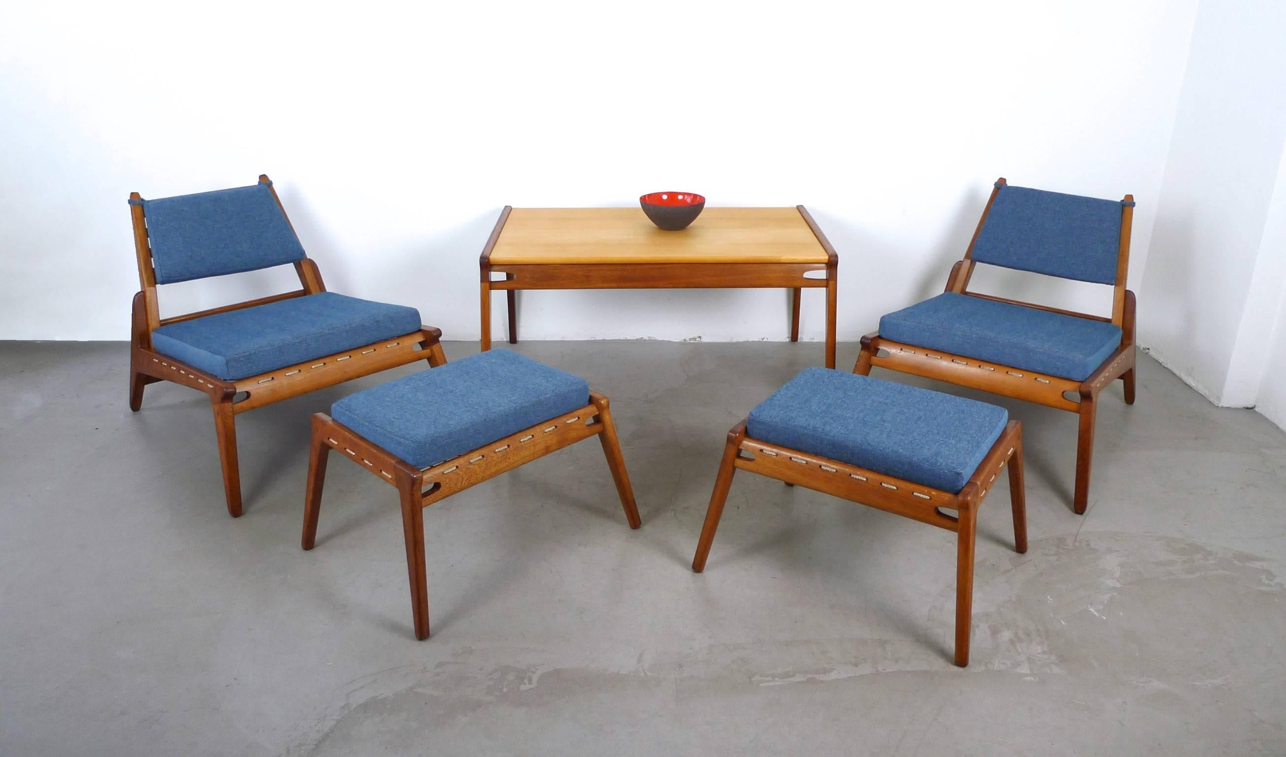 Low Lounge Chair with Ottoman from Germany, 1950s For Sale 4