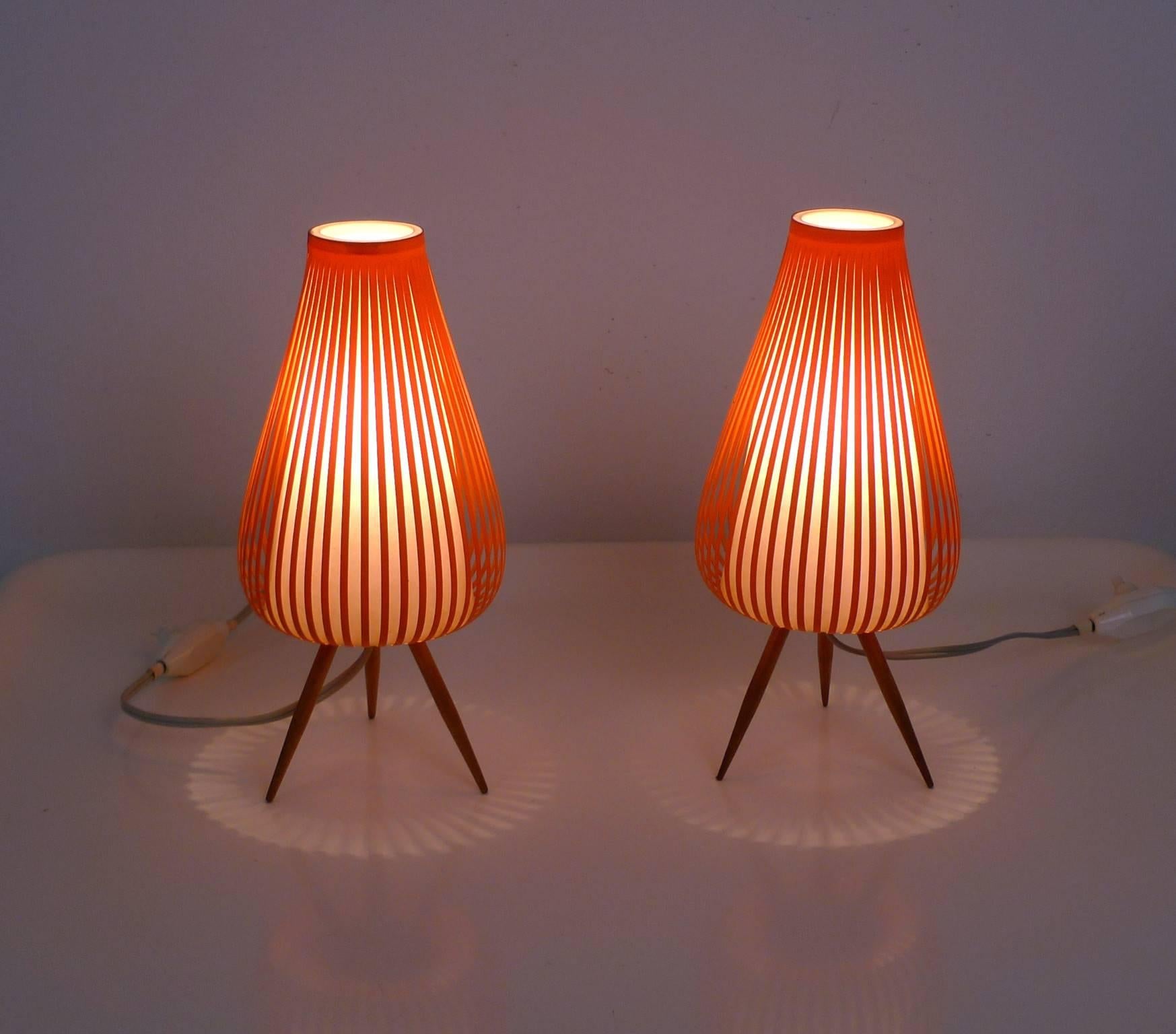 Pair of Graceful Table Lamps for Nightstands, Germany, 1950s 3