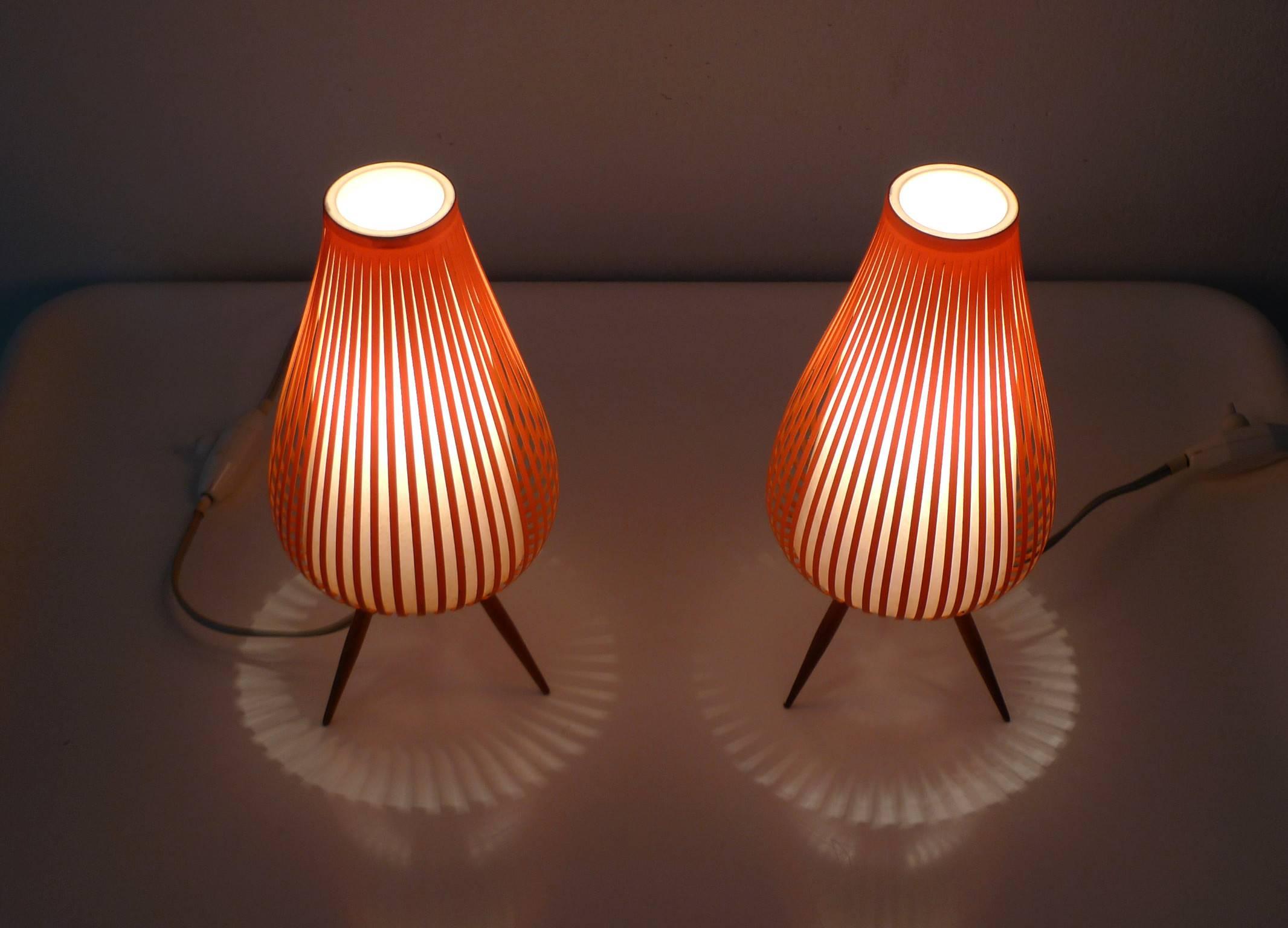 Pair of Graceful Table Lamps for Nightstands, Germany, 1950s 4