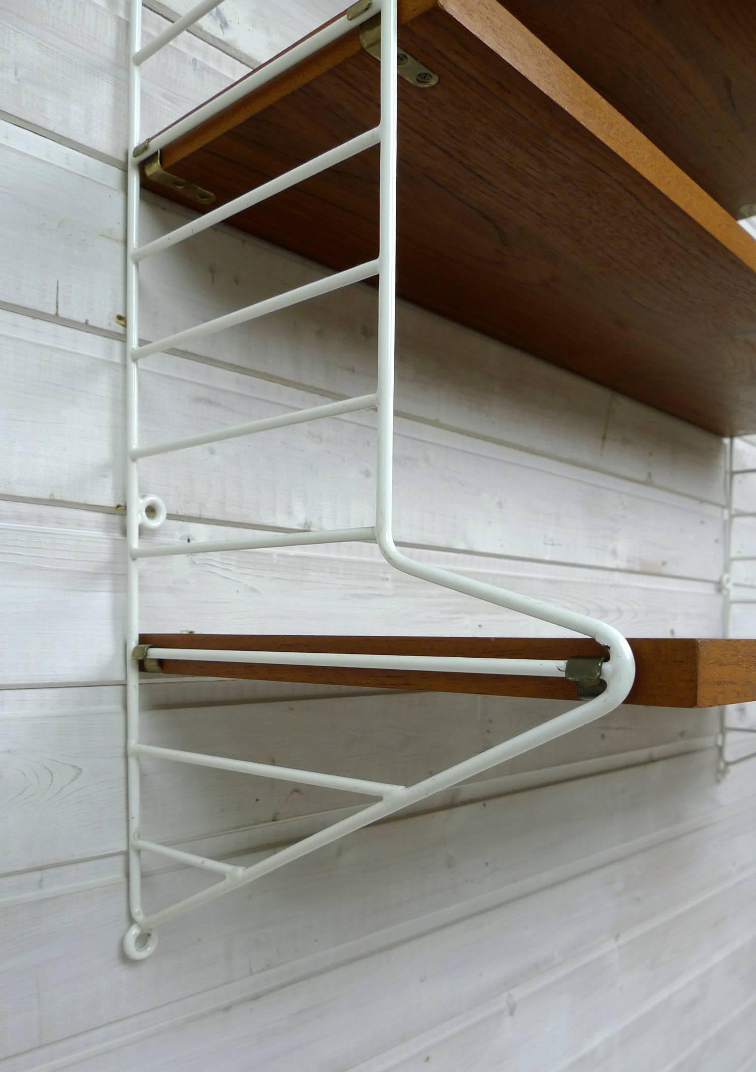 Swedish Teak Wall Shelf by Nisse Strinning for String Design AB, 1960s 1