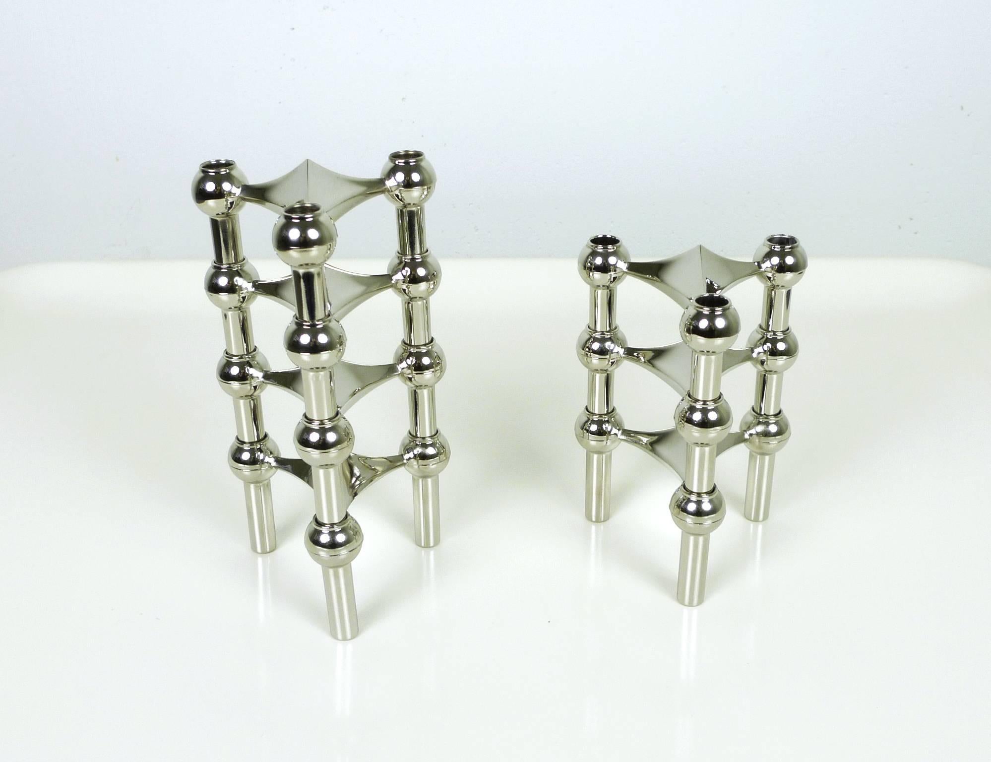 20th Century S22 Candlestick Holders with Table Candles from Fritz Nagel, Germany, 1960s For Sale